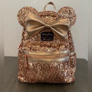 Rose gold Disney backpack